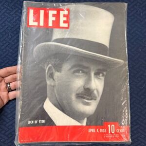 Vintage LIFE Magazine April 4 1938 Anthony Eden Cover Lucky Strike Back Ad